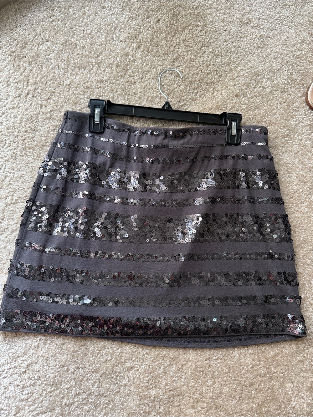 Express Sequined Mini Skirt - Gray